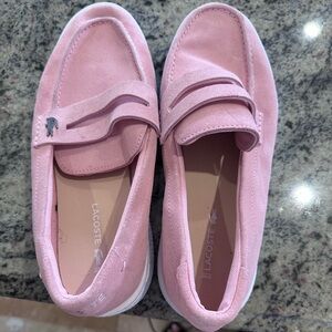 Lacoste Women's Soft Pink Suede Loafers
